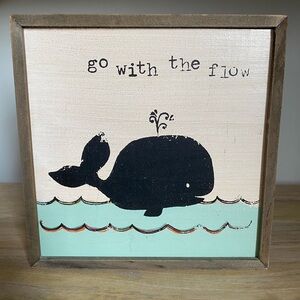 Small Wood Whale Painting